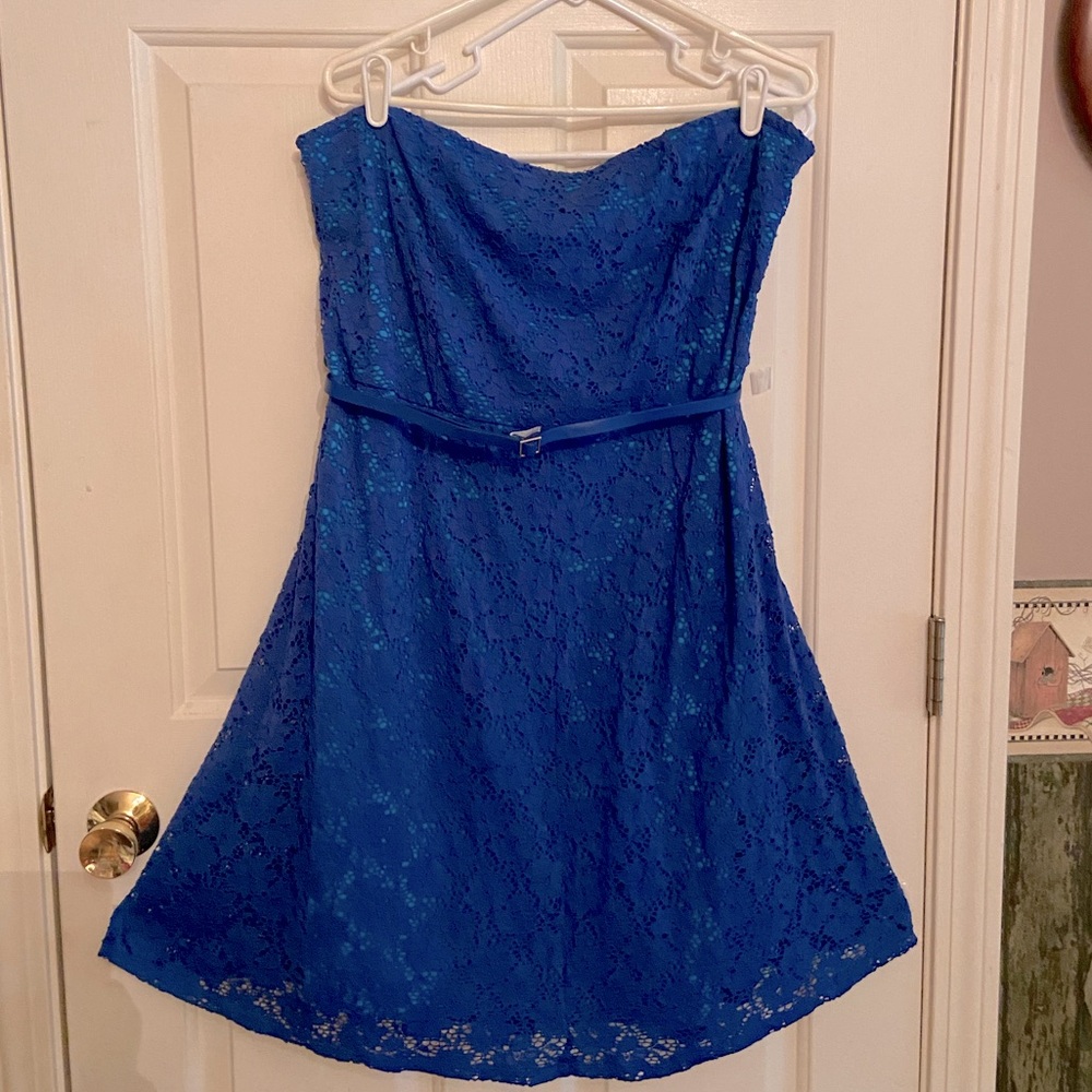 Lane Bryant strapless stretchy lace skater dress